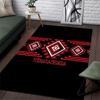 Aotearoa Atua Tumatauenga Area Rug Maori God Of War Taniko Motifs LT14 Red - Polynesian Pride