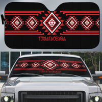 Aotearoa Atua Tumatauenga Auto Sun Shade Maori God Of War Taniko Motifs LT14 Red - Polynesian Pride