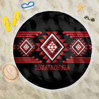 Aotearoa Atua Tumatauenga Beach Blanket Maori God Of War Taniko Motifs LT14 One Size 150cm Red - Polynesian Pride