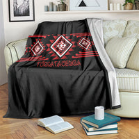 Aotearoa Atua Tumatauenga Blanket Maori God Of War Taniko Motifs LT14 Red - Polynesian Pride