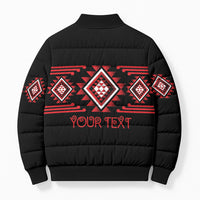 Aotearoa Atua Tumatauenga Personalised Bomber Puffer Jacket Maori God Of War Taniko Motifs LT14 - Polynesian Pride