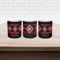 Aotearoa Atua Tumatauenga Personalised Ceramic Mug Maori God Of War Taniko Motifs LT14 - Polynesian Pride