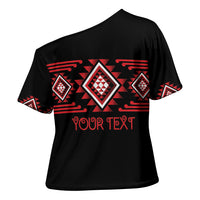 Aotearoa Atua Tumatauenga Personalised Cross Shoulder Shirt Maori God Of War Taniko Motifs LT14 - Polynesian Pride