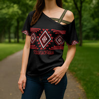 Aotearoa Atua Tumatauenga Personalised Cross Shoulder Shirt Maori God Of War Taniko Motifs LT14 - Polynesian Pride