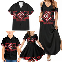 Aotearoa Atua Tumatauenga Personalised Family Matching Summer Maxi Dress and Hawaiian Shirt Maori God Of War Taniko Motifs LT14 - Polynesian Pride