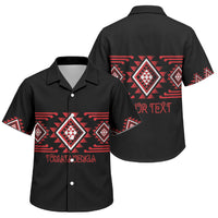 Aotearoa Atua Tumatauenga Personalised Family Matching Summer Maxi Dress and Hawaiian Shirt Maori God Of War Taniko Motifs LT14 Son's Shirt Red - Polynesian Pride