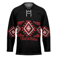 Aotearoa Atua Tumatauenga Personalised Hockey Jersey Maori God Of War Taniko Motifs LT14 Unisex Red - Polynesian Pride