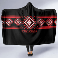 Aotearoa Atua Tumatauenga Hooded Blanket Maori God Of War Taniko Motifs LT14 One Size Red - Polynesian Pride