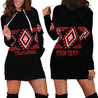 Aotearoa Atua Tumatauenga Personalised Hoodie Dress Maori God Of War Taniko Motifs LT14 - Polynesian Pride