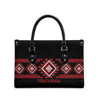 Aotearoa Atua Tumatauenga Leather Bag Maori God Of War Taniko Motifs LT14 - Polynesian Pride