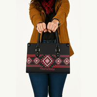 Aotearoa Atua Tumatauenga Leather Bag Maori God Of War Taniko Motifs LT14 - Polynesian Pride