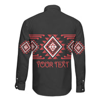 Aotearoa Atua Tumatauenga Personalised Long Sleeve Button Shirt Maori God Of War Taniko Motifs
