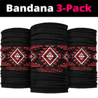 Aotearoa Atua Tumatauenga Neck Gaiter Maori God Of War Taniko Motifs LT14 package One Size: 25*50cm Red - Polynesian Pride