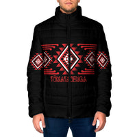 Aotearoa Atua Tumatauenga Personalised Padded Jacket Maori God Of War Taniko Motifs LT14 Men Red - Polynesian Pride