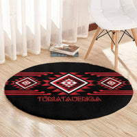 Aotearoa Atua Tumatauenga Round Carpet Maori God Of War Taniko Motifs LT14 - Polynesian Pride