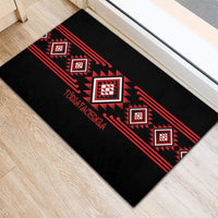 Aotearoa Atua Tumatauenga Rubber Doormat Maori God Of War Taniko Motifs LT14 - Polynesian Pride
