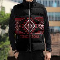 Aotearoa Atua Tumatauenga Personalised Sleeveless Puffer Jacket Maori God Of War Taniko Motifs LT14 - Polynesian Pride