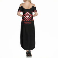 Aotearoa Atua Tumatauenga Personalised Summer Maxi Dress Maori God Of War Taniko Motifs LT14 - Polynesian Pride