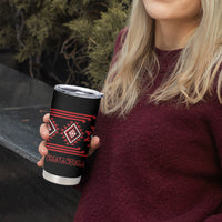 Aotearoa Atua Tumatauenga Personalised Tumbler Cup Maori God Of War Taniko Motifs LT14 - Polynesian Pride