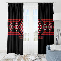 Aotearoa Atua Tumatauenga Window Curtain Maori God Of War Taniko Motifs LT14 - Polynesian Pride