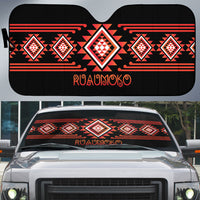 Aotearoa Atua Ruaumoko Auto Sun Shade Maori Powerful God Taniko Motifs LT14 Orange - Polynesian Pride