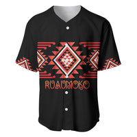 Aotearoa Atua Ruaumoko Personalised Baseball Jersey Maori Powerful God Taniko Motifs LT14 Orange - Polynesian Pride