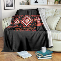 Aotearoa Atua Ruaumoko Blanket Maori Powerful God Taniko Motifs LT14 Orange - Polynesian Pride