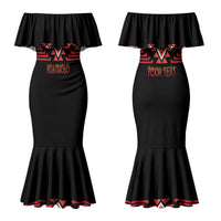 Aotearoa Atua Ruaumoko Personalised Couples Matching Mermaid Dress and Hawaiian Shirt Maori Powerful God Taniko Motifs LT14 - Polynesian Pride