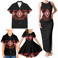 Aotearoa Atua Ruaumoko Personalised Family Matching Tank Maxi Dress and Hawaiian Shirt Maori Powerful God Taniko Motifs LT14 - Polynesian Pride