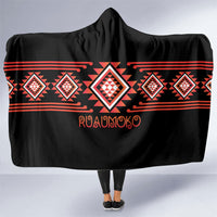 Aotearoa Atua Ruaumoko Hooded Blanket Maori Powerful God Taniko Motifs LT14 One Size Orange - Polynesian Pride