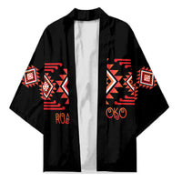 Aotearoa Atua Ruaumoko Personalised Kimono Maori Powerful God Taniko Motifs LT14 Unisex Orange - Polynesian Pride