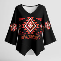 Aotearoa Atua Ruaumoko Personalised Kimono Sleeve Blouse Maori Powerful God Taniko Motifs LT14 Female Orange - Polynesian Pride
