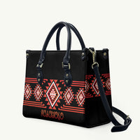 Aotearoa Atua Ruaumoko Leather Bag Maori Powerful God Taniko Motifs LT14 Orange - Polynesian Pride
