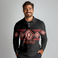 Aotearoa Atua Ruaumoko Personalised Long Sleeve Polo Shirt Maori Powerful God Taniko Motifs LT14 - Polynesian Pride