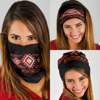 Aotearoa Atua Ruaumoko Neck Gaiter Maori Powerful God Taniko Motifs LT14 - Polynesian Pride