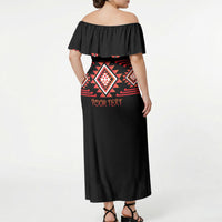 Aotearoa Atua Ruaumoko Personalised Off Shoulder Maxi Dress Maori Powerful God Taniko Motifs LT14 - Polynesian Pride