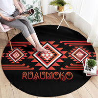 Aotearoa Atua Ruaumoko Round Carpet Maori Powerful God Taniko Motifs LT14 - Polynesian Pride