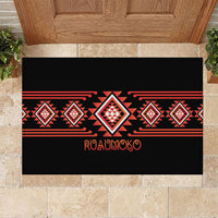 Aotearoa Atua Ruaumoko Rubber Doormat Maori Powerful God Taniko Motifs LT14 Orange - Polynesian Pride