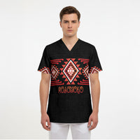 Aotearoa Atua Ruaumoko Personalised Scrub Top Maori Powerful God Taniko Motifs LT14 - Polynesian Pride