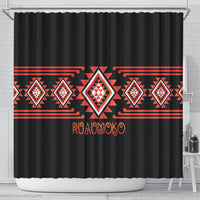 Aotearoa Atua Ruaumoko Shower Curtain Maori Powerful God Taniko Motifs LT14 - Polynesian Pride