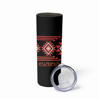 Aotearoa Atua Ruaumoko Personalised Skinny Tumbler Maori Powerful God Taniko Motifs LT14 - Polynesian Pride
