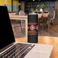 Aotearoa Atua Ruaumoko Personalised Skinny Tumbler Maori Powerful God Taniko Motifs LT14 - Polynesian Pride