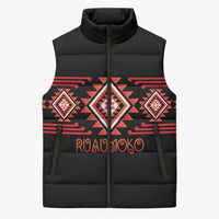 Aotearoa Atua Ruaumoko Personalised Sleeveless Puffer Jacket Maori Powerful God Taniko Motifs LT14 Unisex Orange - Polynesian Pride