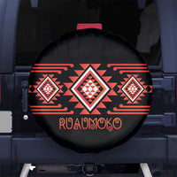 Aotearoa Atua Ruaumoko Spare Tire Cover Maori Powerful God Taniko Motifs LT14 No hole Orange - Polynesian Pride