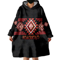 Aotearoa Atua Ruaumoko Personalised Wearable Blanket Hoodie Maori Powerful God Taniko Motifs LT14 - Polynesian Pride