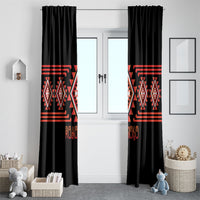 Aotearoa Atua Ruaumoko Window Curtain Maori Powerful God Taniko Motifs LT14 - Polynesian Pride