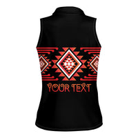 Aotearoa Atua Ruaumoko Personalised Women Sleeveless Polo Shirt Maori Powerful God Taniko Motifs LT14 - Polynesian Pride