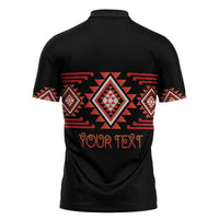 Aotearoa Atua Ruaumoko Personalised Zipper Polo Shirt Maori Powerful God Taniko Motifs LT14 - Polynesian Pride