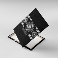 Aotearoa Atua Rehua Canvas Wall Art Maori God Of Healing Taniko Motifs LT14 With Frame Grey - Polynesian Pride