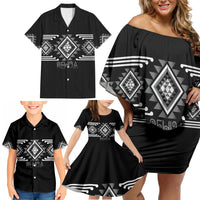 Aotearoa Atua Rehua Personalised Family Matching Off Shoulder Short Dress and Hawaiian Shirt Maori God Of Healing Taniko Motifs LT14 - Polynesian Pride